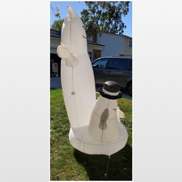 2004 Vintage Air Formz Blown Inflatable Halloween 3 Ghosts Light Up 8ft Working - Picture 6 of 16